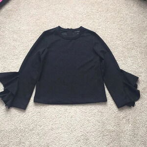 Banana republic black bell sleeve blouse sz sm
